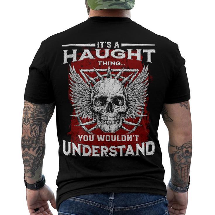 Haught Name Shirt Haught Family Name Men's Crewneck Short Sleeve Back Print T-shirt