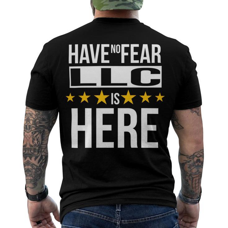 Have No Fear Llc Is Here Name Men's Crewneck Short Sleeve Back Print T-shirt