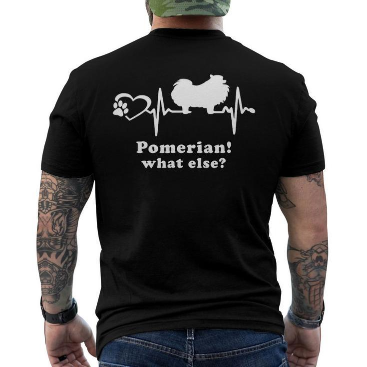 Heartbeat For Pomeranian Heart Line Paw Dog Paws Dogfriend Men's Back Print T-shirt