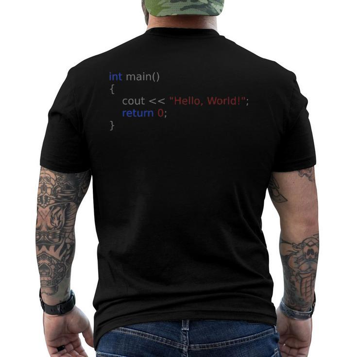 Hello World C Programming Languages Men's Back Print T-shirt