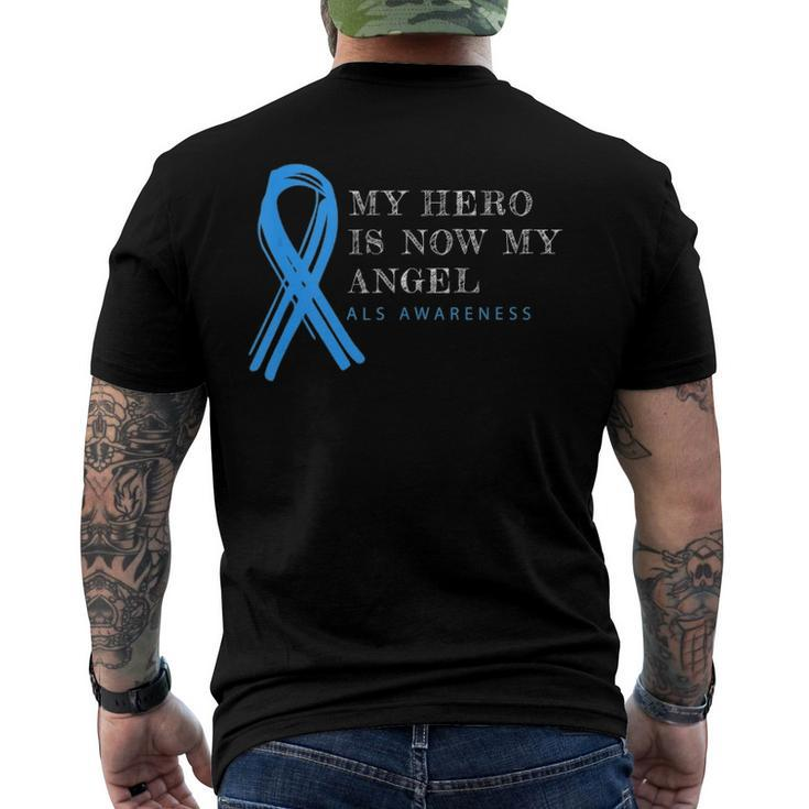 My Hero Is Now My Angel Als Awareness Men's Back Print T-shirt