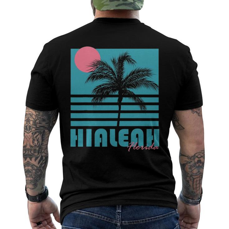 Hialeah Florida Vintage Souvenirs Palm Trees Beach Men's Back Print T-shirt