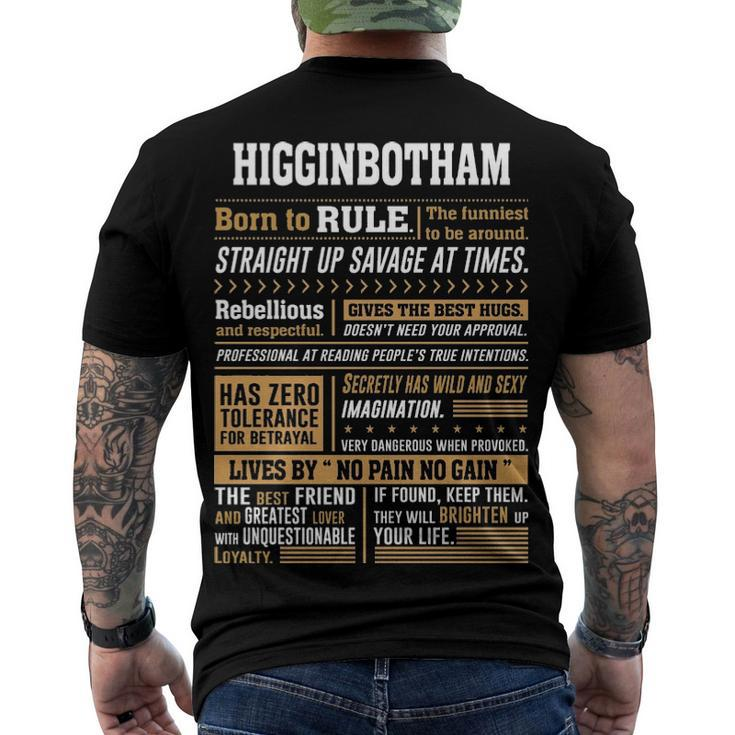 Higginbotham Name Higginbotham Born To Rule Men's T-Shirt Back Print