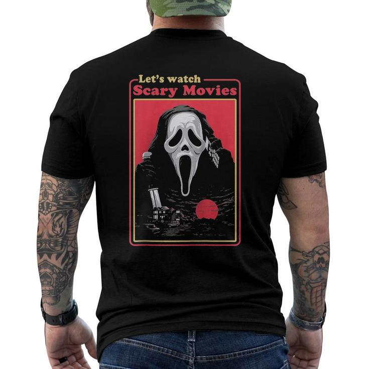 Holiday 365 Halloween Lets Watch Scary Movies Raglan Baseball Tee Men's Back Print T-shirt