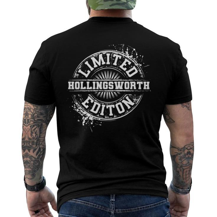 Hollingsworth Surname Family Tree Reunion Men's Back Print T-shirt