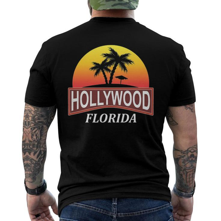 Hollywood Florida Beach Vacation Palm Tree Men's Back Print T-shirt