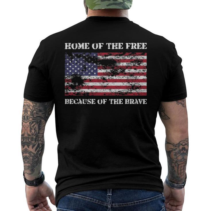 Home Of The Free Because Brave Grunge Men's Back Print T-shirt