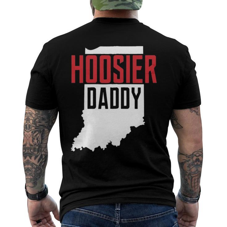 Hoosier Daddy Indiana State Map Zip Men's Back Print T-shirt