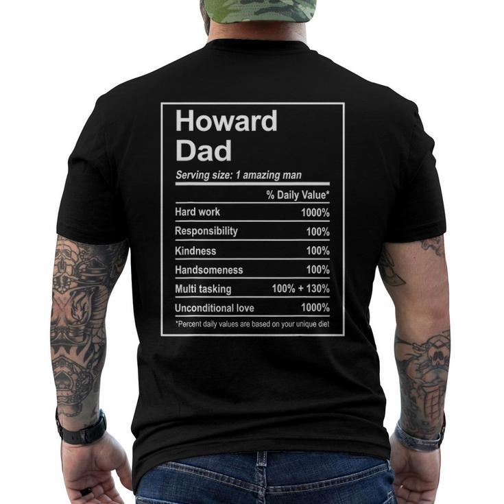 Mens Howard Dad Men Nutrition Facts Fathers Day Michigan Men's Back Print T-shirt