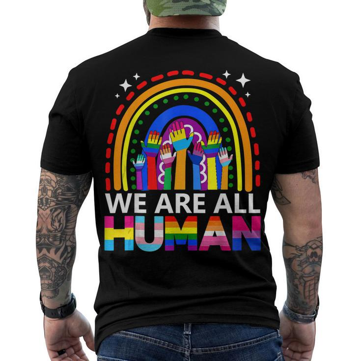 Human Lgbt Flag Gay Pride Month Transgender Rainbow Lesbian Men's Back Print T-shirt