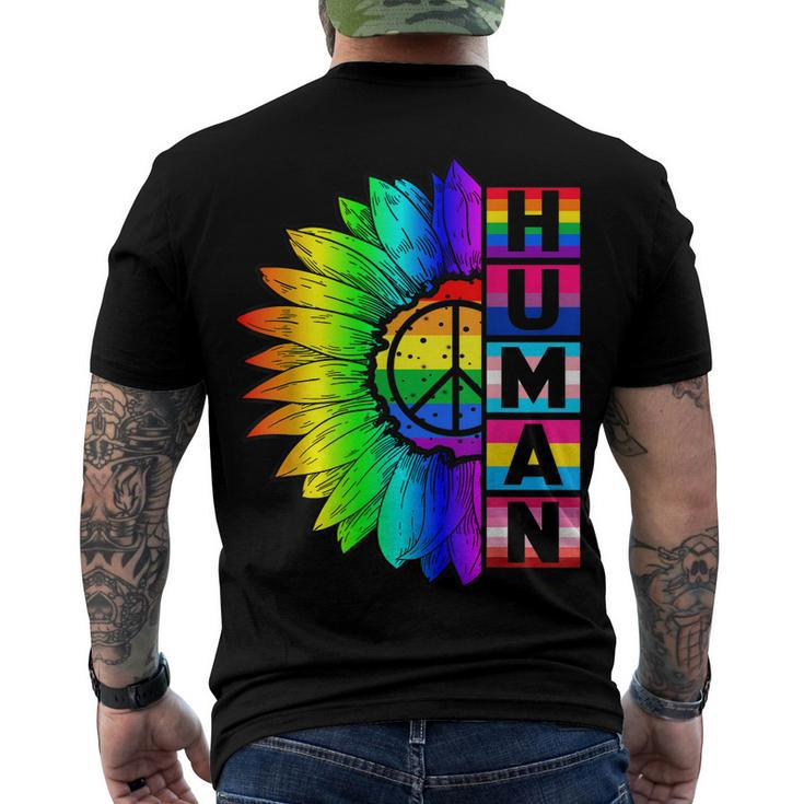Human Sunflower Lgbt Flag Gay Pride Month Proud Lgbtq V3 Men's T-shirt Back Print