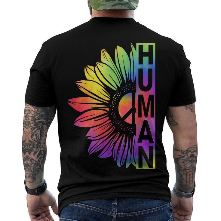 Human Sunflower Lgbt Tie Dye Flag Gay Pride Proud Lgbtq Men's Back Print T-shirt