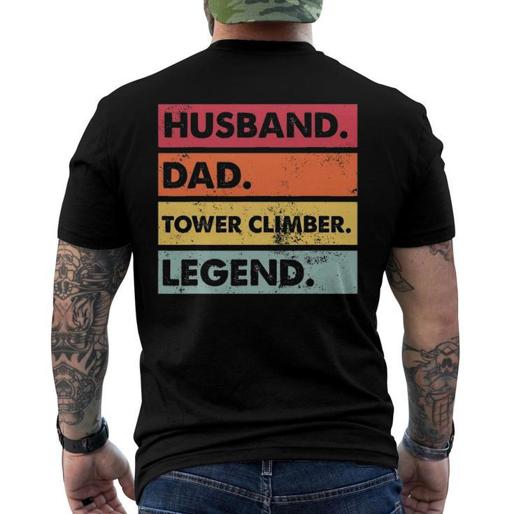 Husband Dad Tower Climber Tower Climbing Father Mens Men's Back Print T-shirt