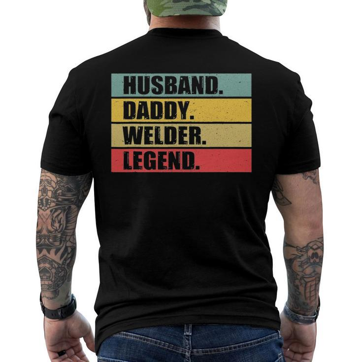 Husband Dad Welder Quote Welding Vintage Fathers Day Men's Back Print T-shirt