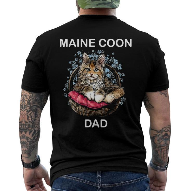 Illustration Art Of Maine Coon Cat For Mens Dad Daddy Father Men's Back Print T-shirt