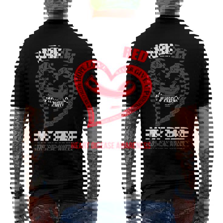 In My Memory Of My Dad Heart Disease Awareness Men's Crewneck Short Sleeve Back Print T-shirt
