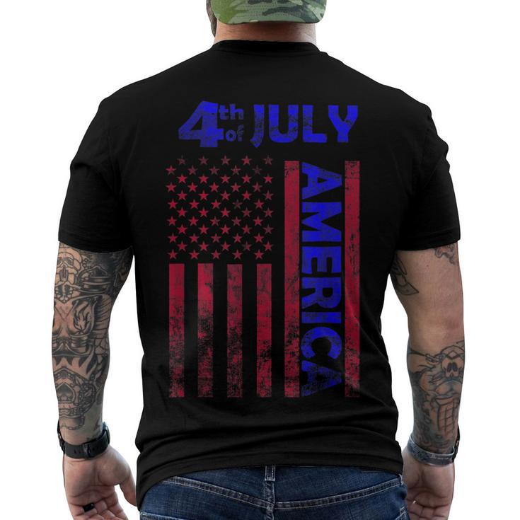 Independence Day Usa America Flag 4Th Of July Happy Men's T-shirt Back Print