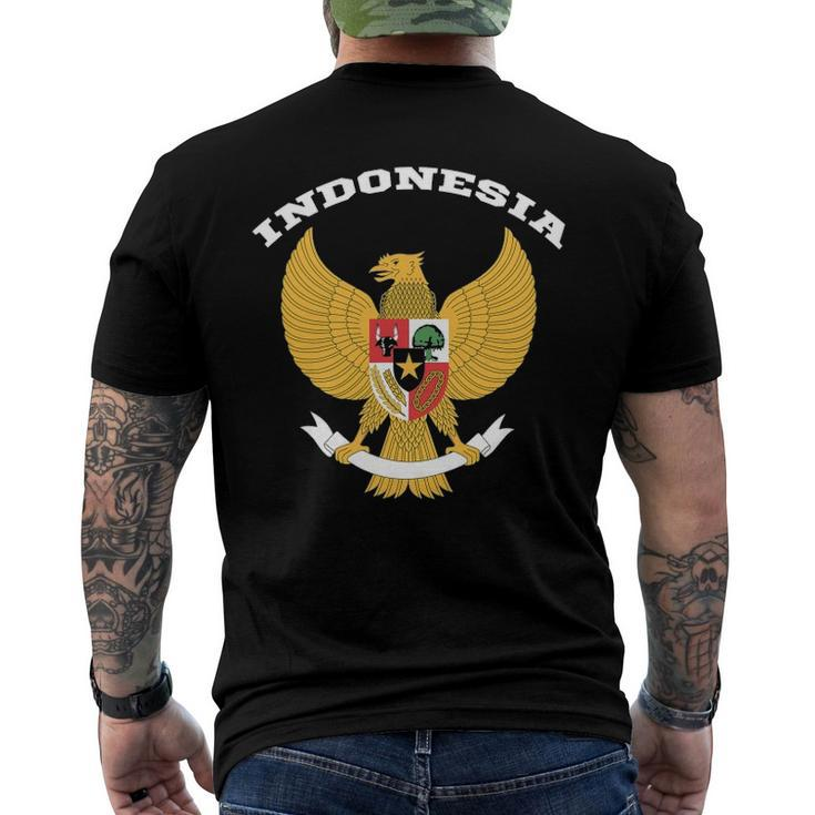 Indonesia Coat Of Arms Tee Flag Souvenir Jakarta Men's Crewneck Short Sleeve Back Print T-shirt