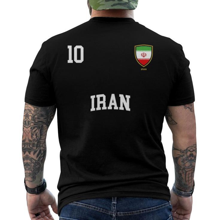 Iran 10 Iranian Flag Soccer Team Football Men's Back Print T-shirt