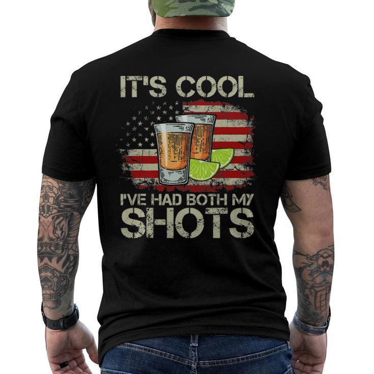 Its Cool Ive Had Both My Shots American Flag 4Th Of July Men's Back Print T-shirt