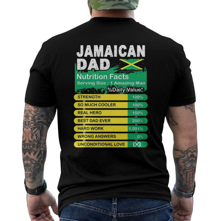 Mens Jamaican Dad Nutrition Facts Serving Size Men's Back Print T-shirt