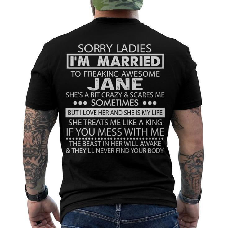 Jane Name Im Married To Freaking Awesome Jane Men's T-Shirt Back Print