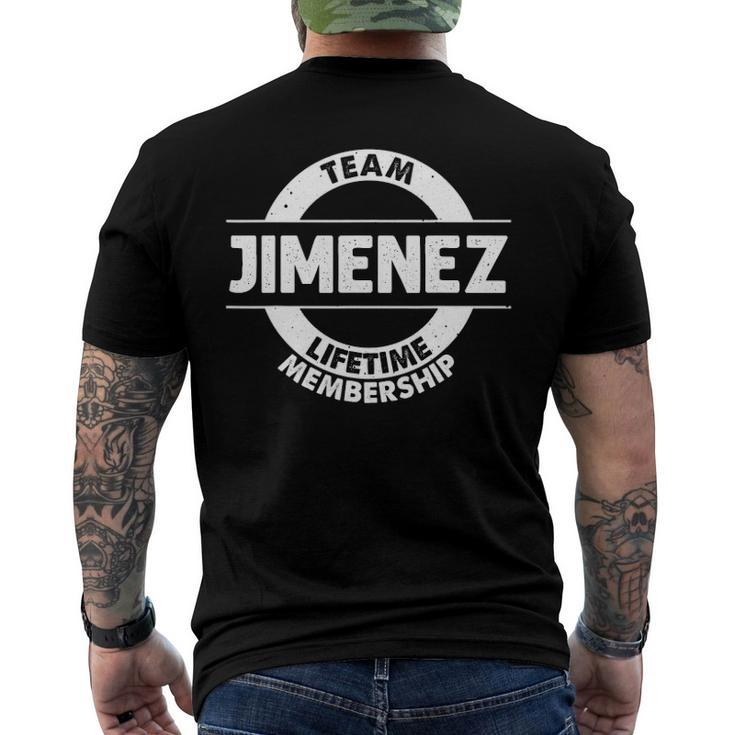 Jimenez Surname Family Tree Birthday Reunion Idea Men's Back Print T-shirt