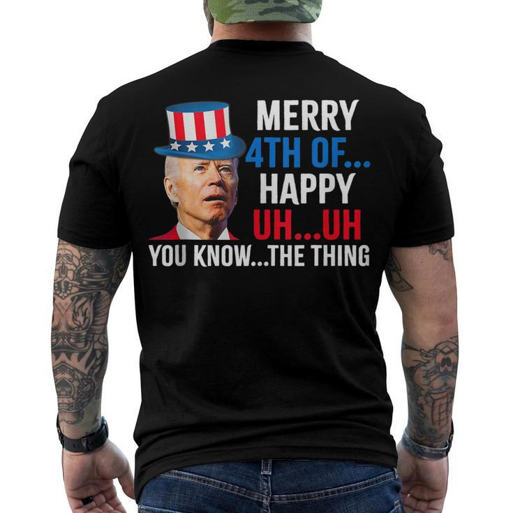 Joe Biden Confused Merry Happy 4Th Of July Men's Back Print T-shirt