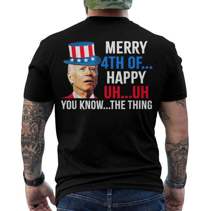 Joe Biden Confused Merry Happy 4Th Of July Men's T-shirt Back Print