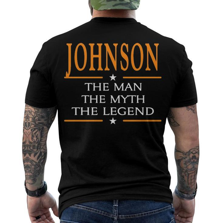 Johnson Name Johnson The Man The Myth The Legend Men's T-Shirt Back Print