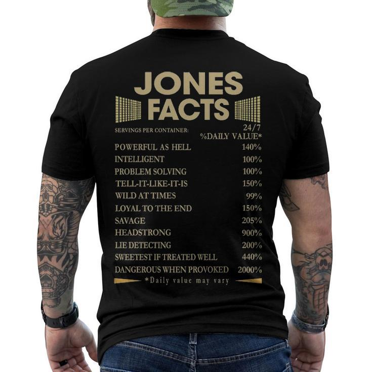 Jones Name Jones Facts Men's T-Shirt Back Print