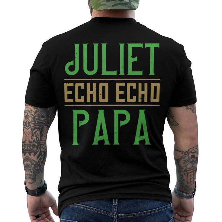 Juliet Echo Echo Papa Papa T-Shirt Fathers Day Gift Men's Crewneck Short Sleeve Back Print T-shirt