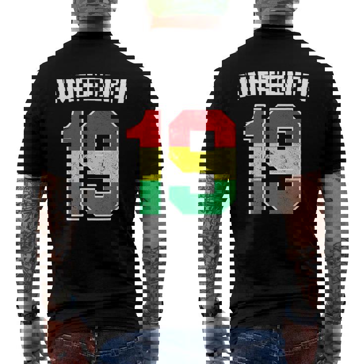 Juneteenth 19 Jersey Black American Freedom Juneteenth Men's Crewneck Short Sleeve Back Print T-shirt