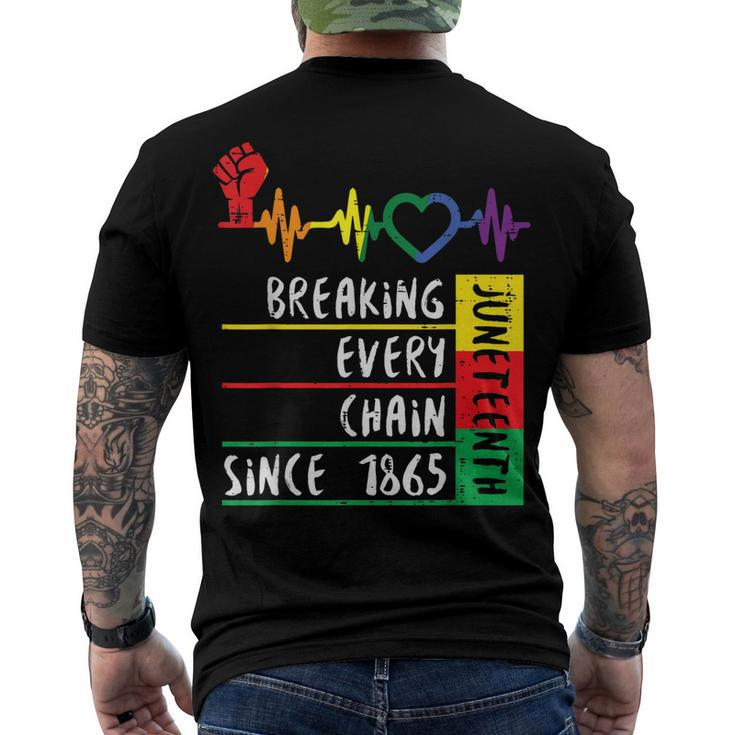 Juneteenth Breaking Every Chain Since 1865 Men's Back Print T-shirt