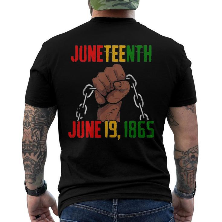 Juneteenth June 19Th 1865 Juneteenth Black Freedom Day Flag Men's Back Print T-shirt