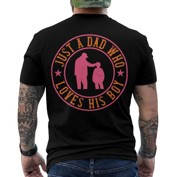 Just A Dad Who Loves His Boy Men's Crewneck Short Sleeve Back Print T-shirt