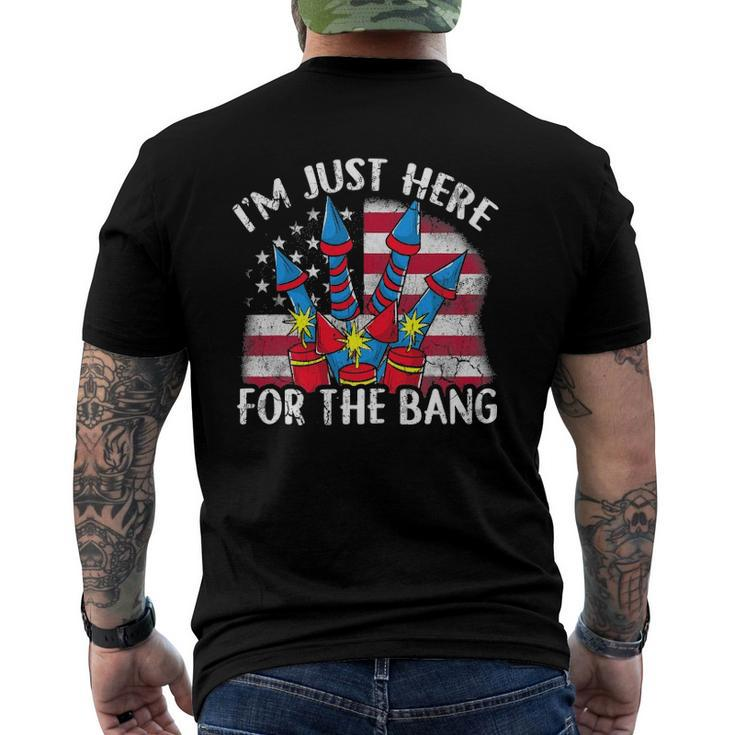 Im Just Here For The Bang Fireworks Humor Men's Back Print T-shirt