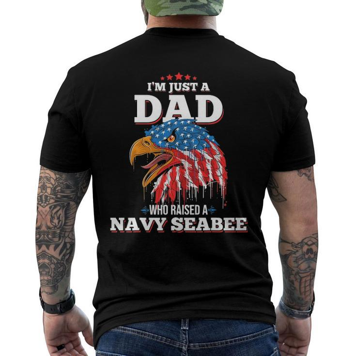 Mens Im Just A Dad Who Raised A Navy Seabee Navy Seabees Men's Back Print T-shirt