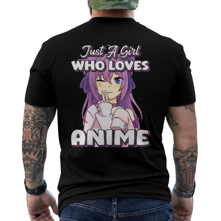 Just A Girl Who Loves Anime Peace Symbol V Fingers Fun Men's Back Print T-shirt