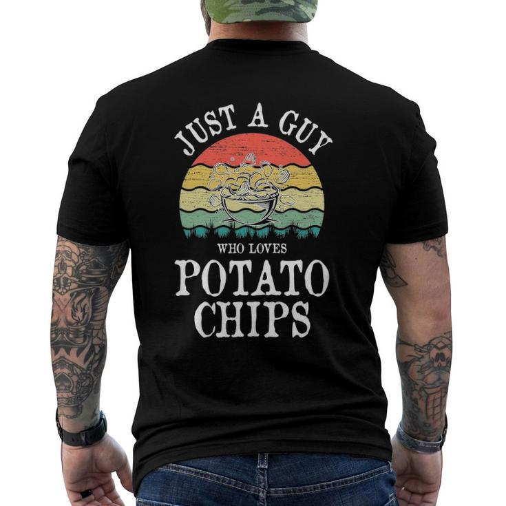 Just A Guy Who Loves Potato Chips Men's Back Print T-shirt