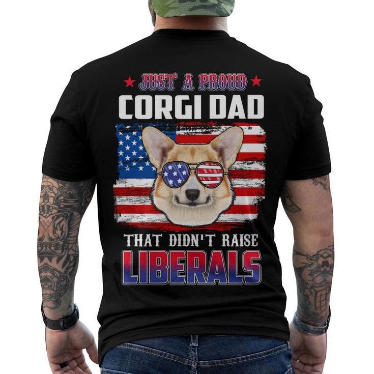 Just A Proud Corgi Dad Merica Dog Patriotic 4Th Of July Men's T-shirt Back Print
