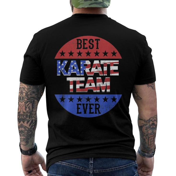 Karate Team Independence Day Patriotic Karateka Usa Flag Men's Back Print T-shirt