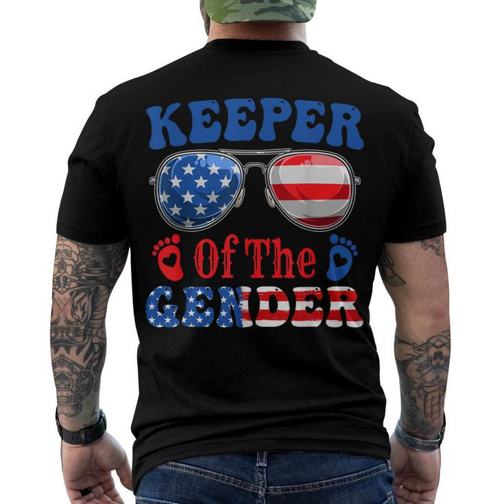 Keeper Of The Gender 4Th Of July Baby Gender Reveal Men's Back Print T-shirt