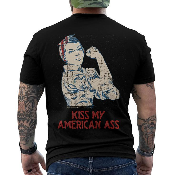 Kiss My American Ass 4Th Of July Dad Jokes Fourth Of July Men's T-shirt Back Print