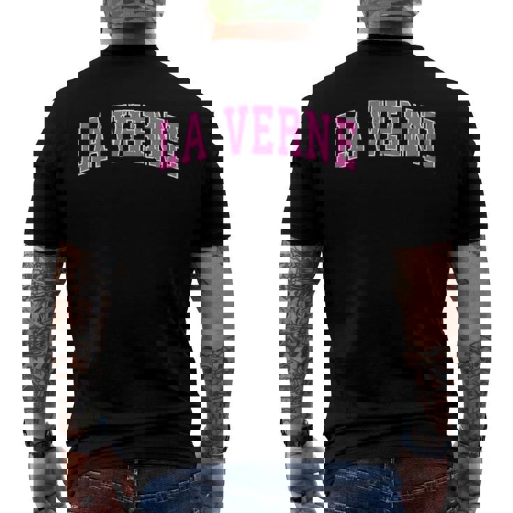 La Verne California Ca Vintage Sports Pink Men's Back Print T-shirt