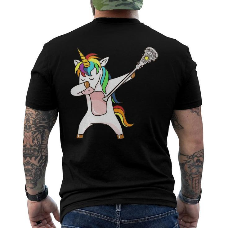 Lacrosse Unicorn Dabbing Men's Back Print T-shirt
