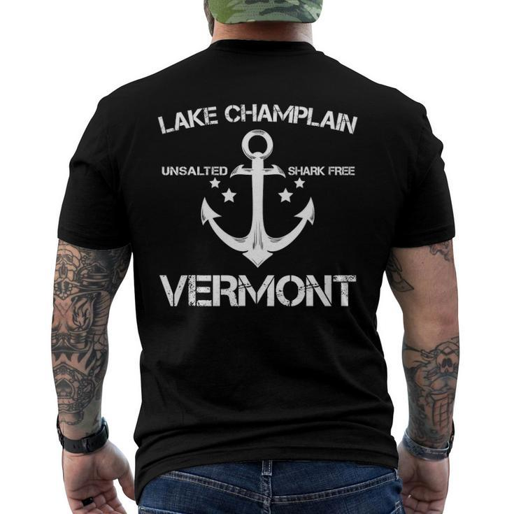 Lake Champlain Vermont Fishing Camping Summer Men's Back Print T-shirt
