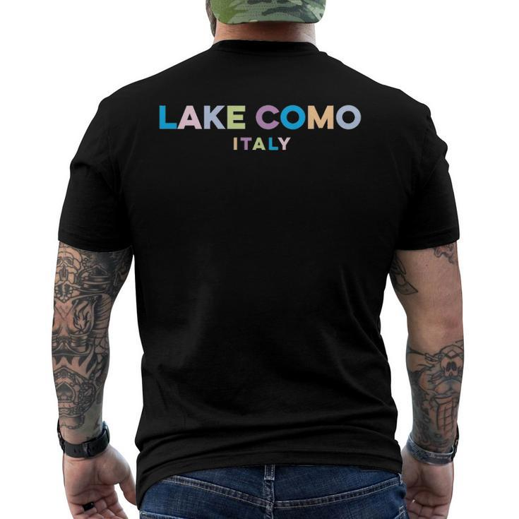 Lake Como Italy Colorful Type Men's Back Print T-shirt