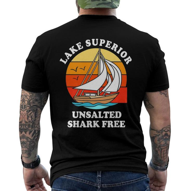 Lake Superior Unsalted Shark Free Men's Back Print T-shirt
