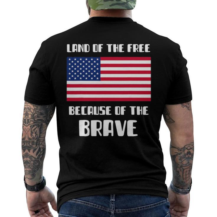 Land Of The Free Because Of The Brave Memorial Day Sale Flag Men's Back Print T-shirt